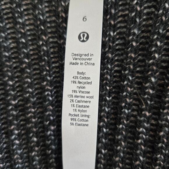 Lululemon Cotton-Cashmere Blend Sweater Wrap Ribbed Open Cozy Women 6 - Picture 12 of 13